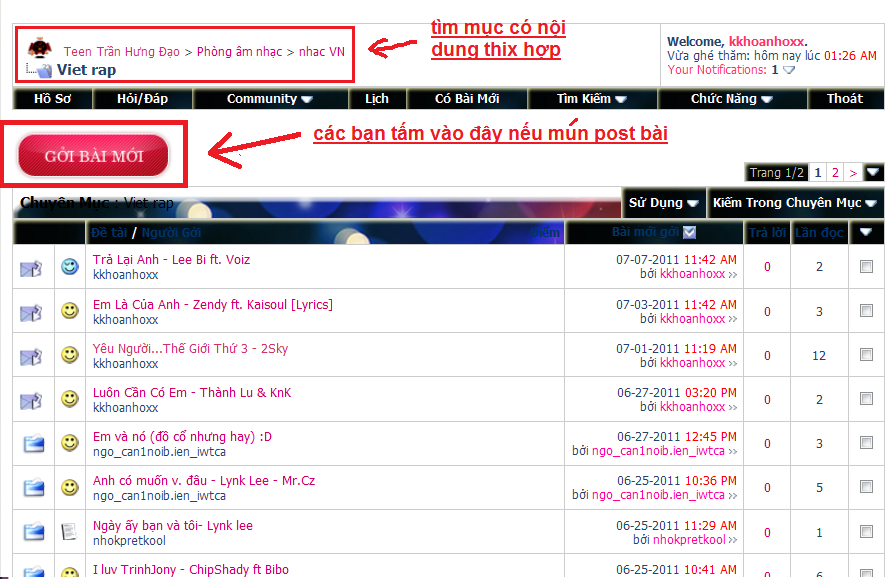  hướng dẩn cách post nhạc vào forum .  Postbi1-1