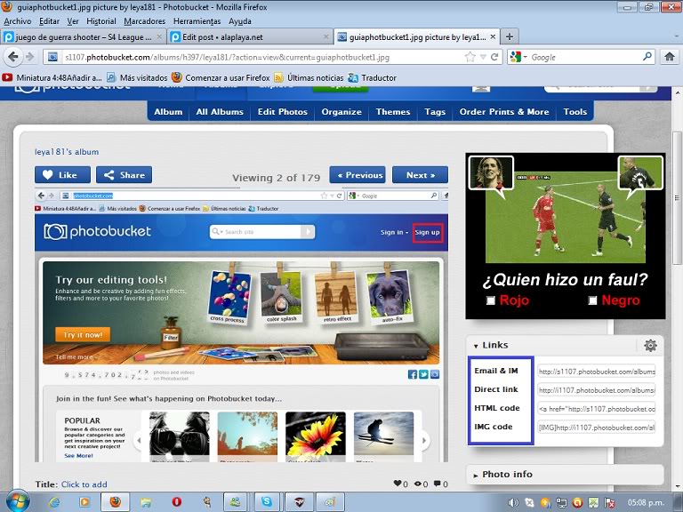 Como subir una imagen al foro Photobucket5