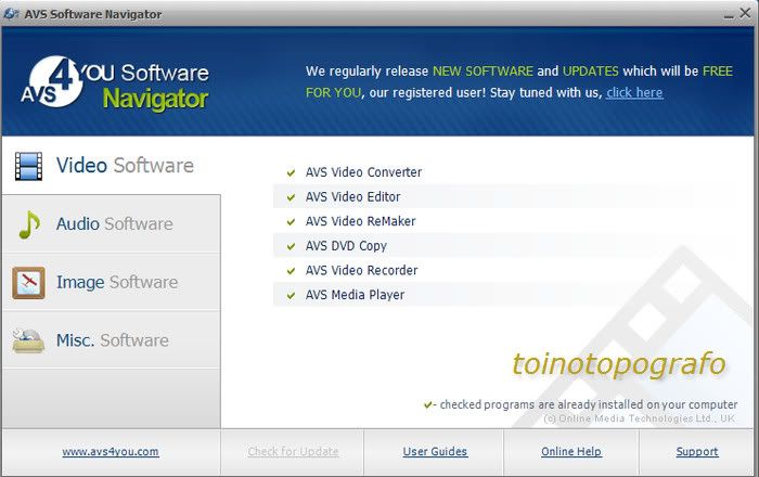 AVS All-In-One Package 2.0.1.67 Portable AVS4YOUSoftwareNavigator