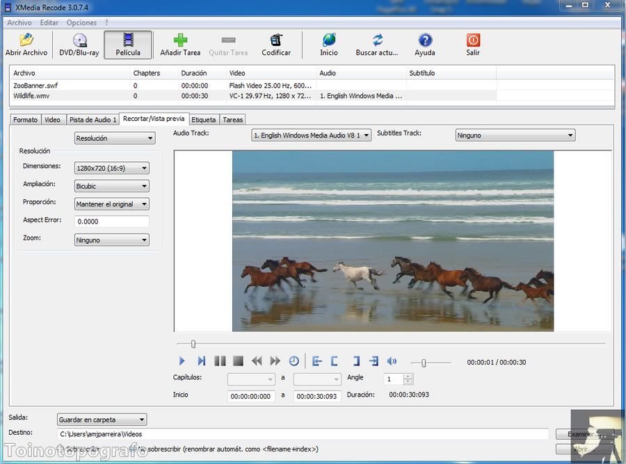 XMedia Recode 3.0.7.4 Ml Esp Portable Xmediarecode