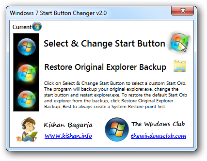 How to easily change your windows 7 start orb Shot7