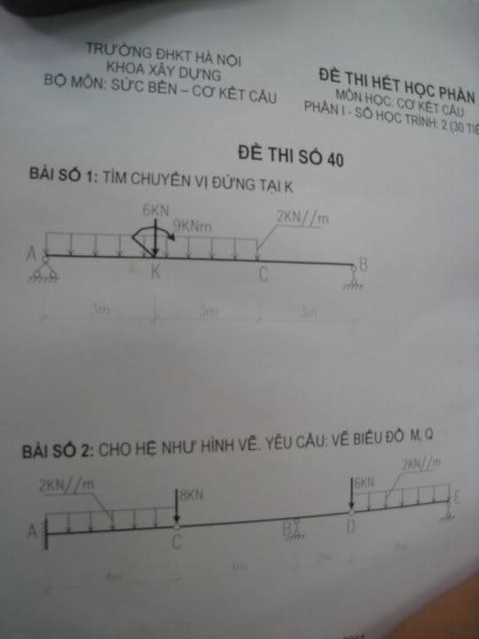 Đề thi cơ kết cấu... mời pro up lời giải 2