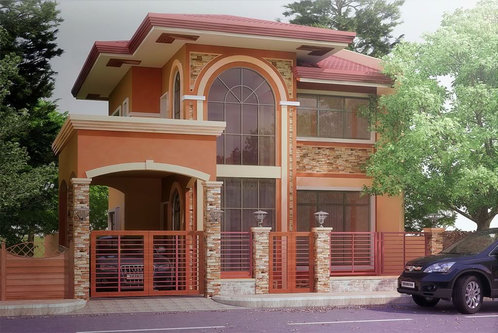 (Last & final Update) Two-Storey Residential - My officemate's house.... FinalRENDER_CAM05_with_CAR_REV1_brown_corel_resize-1