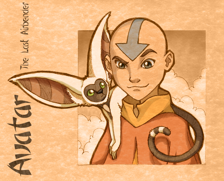 Avatar and Momo Sketch AangMomoColor-2