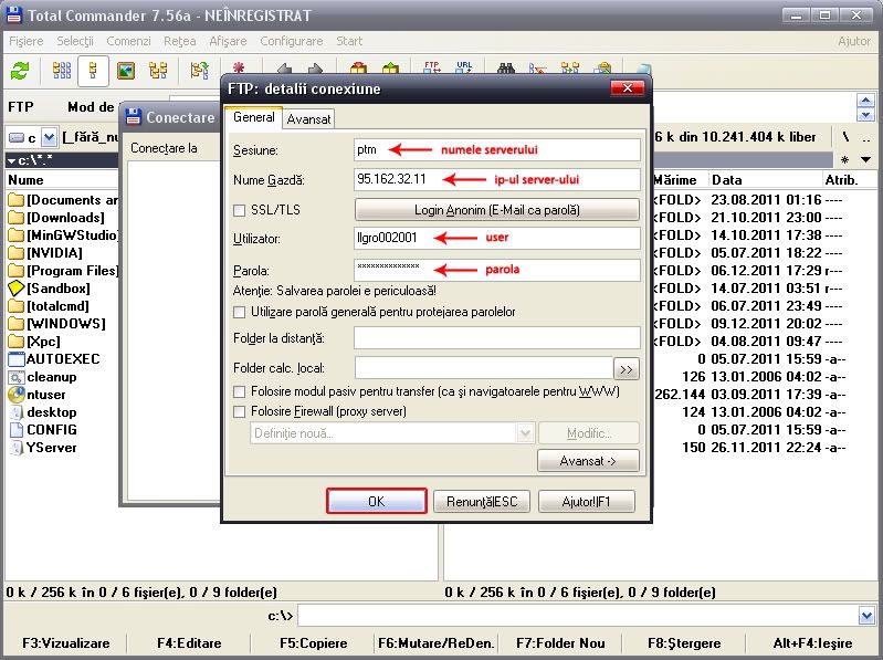 [Tutorial] conectare FTP Total Commander 3