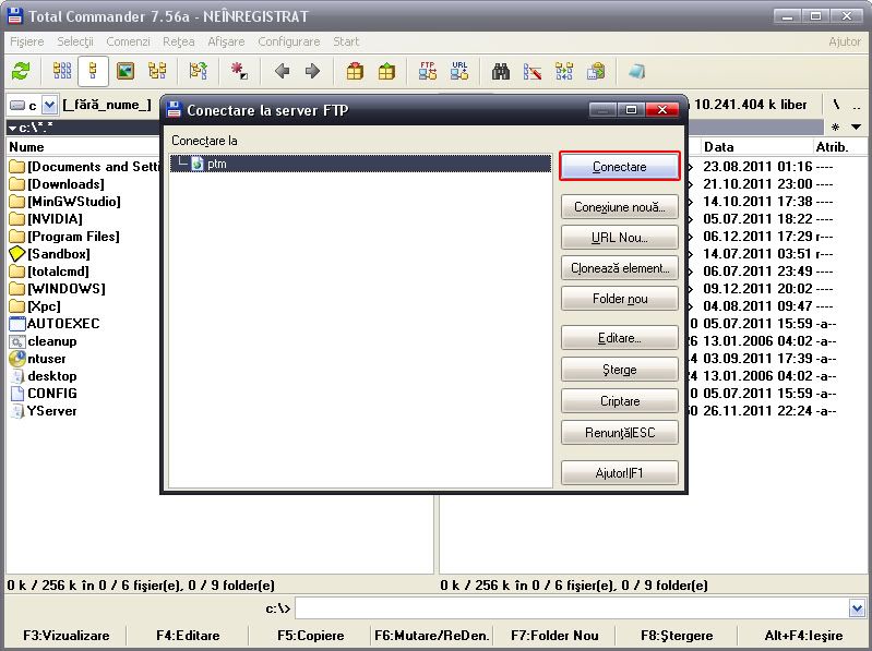 [Tutorial] conectare FTP Total Commander 4