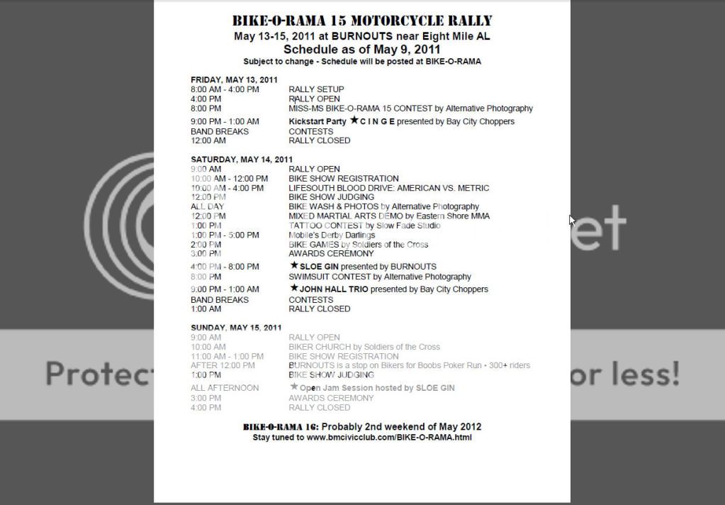 Bike-O-Rama May 13-15 (a little early) Bike-o-rama_schedule