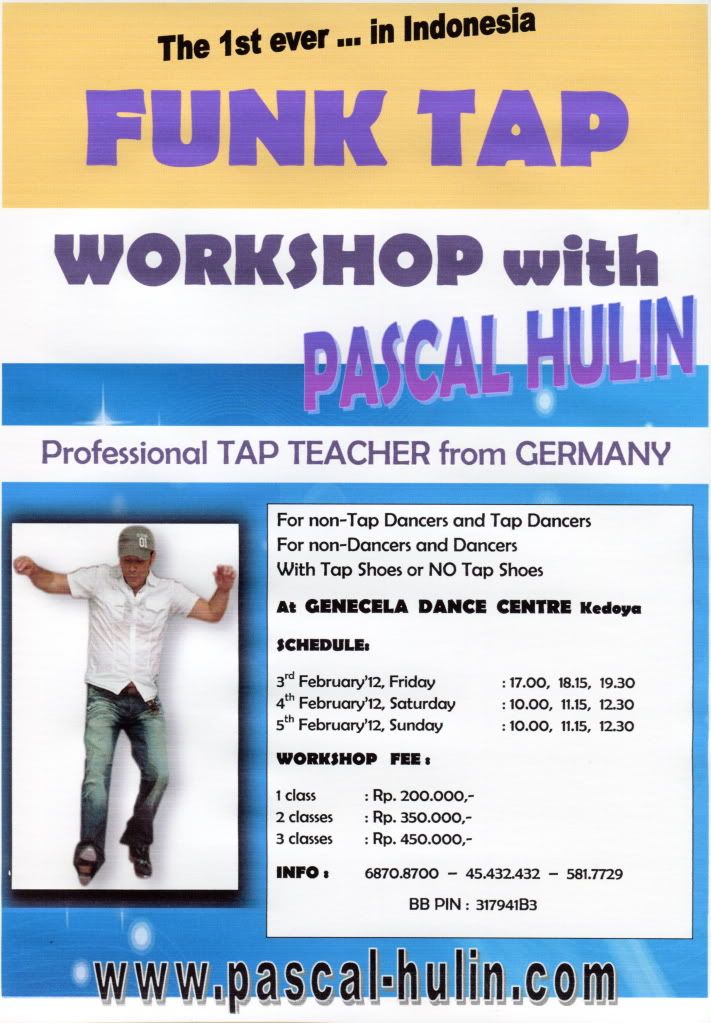 Jadwal Dan Biaya FUNK TAP Dance Workshop by PASCAL HULIN FlyerFinal