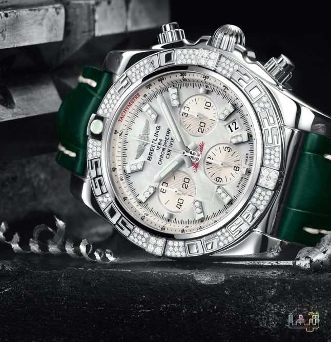 رقى تشكيلة ساعات =-= الجزء الثانى Breitling-Chronomat-01-Diamondworks-green