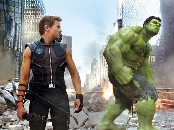 The Avengers by Ttelle Jeremy-Renner-and-The-Hulk-in-The-Avengers-2012-Movie-Image