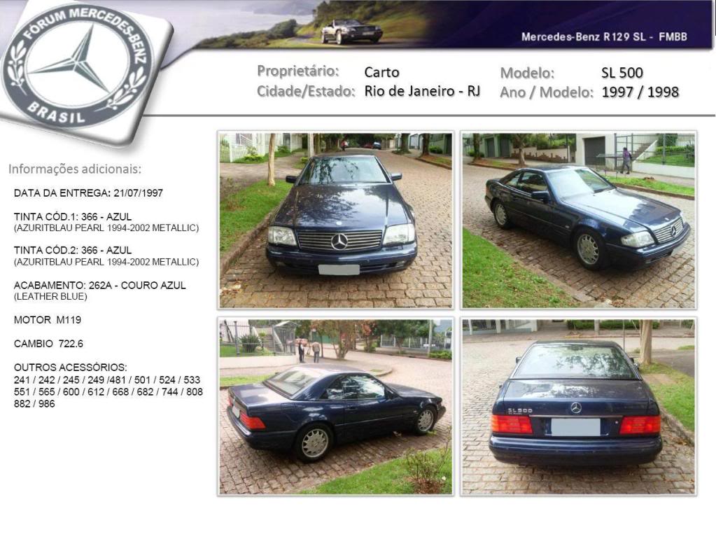 Vendo SL500 1998 - R$ 120.000,00 - VENDIDO SLCARTO