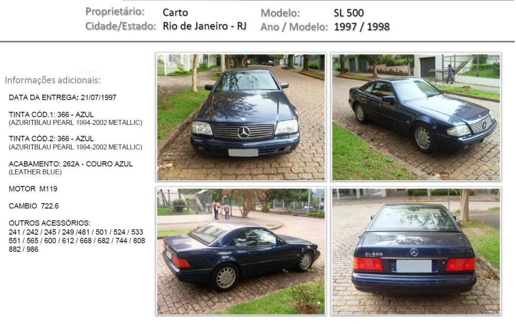 R129 SL500 1998 - R$ 120.000,00 - VENDIDO SLCARTOAnuncio