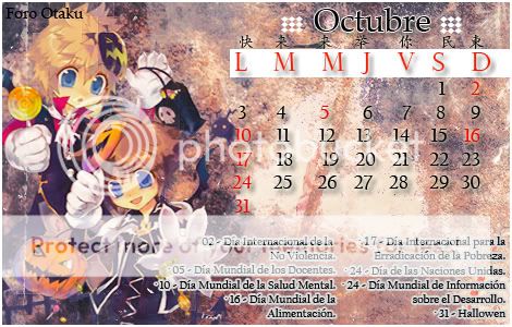 Votaciones Calendario Octubre Calendario