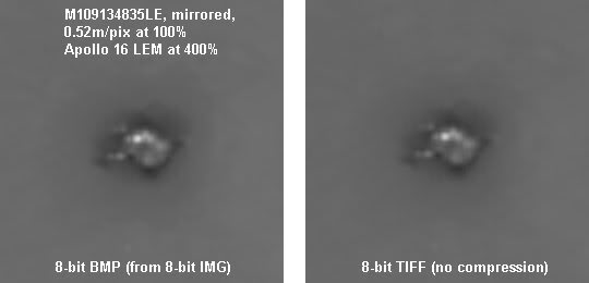 NASA IMG Conversion for LROC Images Bmp-vs-tif