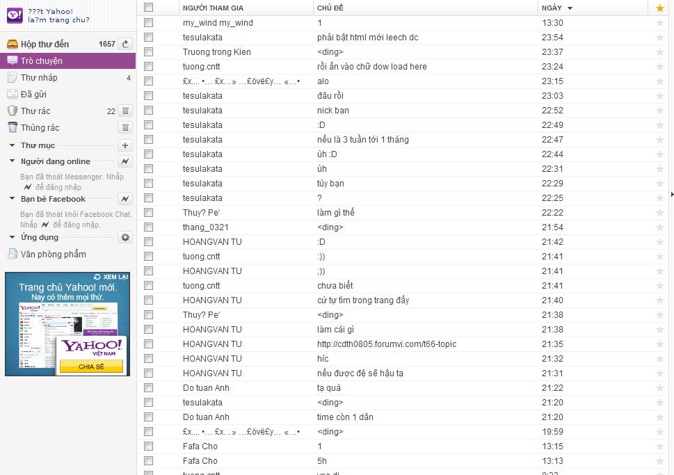 Cách xem lại nội dung Chat Yahoo [ có thể xem lại nội dung cách đây 5 tháng ] 2