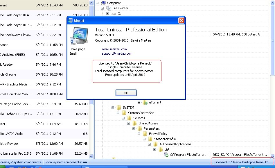  Total Uninstall 5.9.3 ( Lasted) Precracked Active Online by Me Cach6