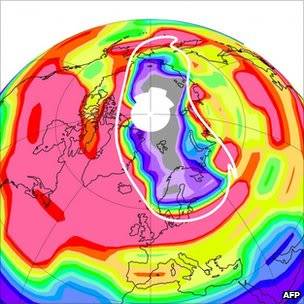 Arctic ozone loss at record level _55784614_ozone