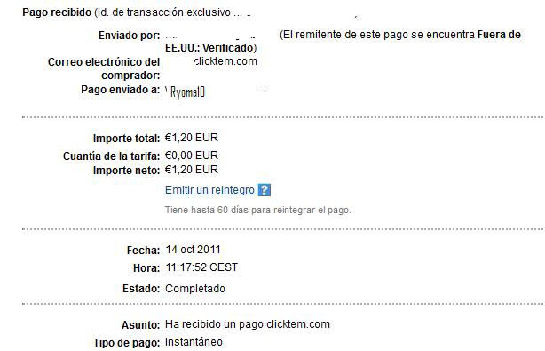 2º Pago clicktem. En euro y solo me ha tardado 4 dias en recibirlo 1pagodeclicktem