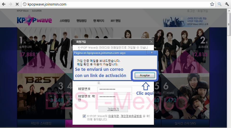 Tutorial para votar por Beast al premio de popularidad en Golden Disk Awards Paso4-1