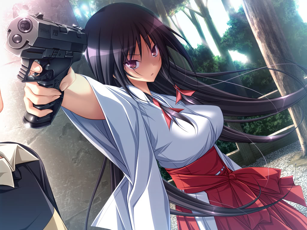 Houki         20-2011407520black_hair20brown_eyes20game_cg20gun20japanese_clothes20kasuga_iori20koku20long_hair20miko20mirai_nostalgia20tree20weapon.jpg?t=1352346766