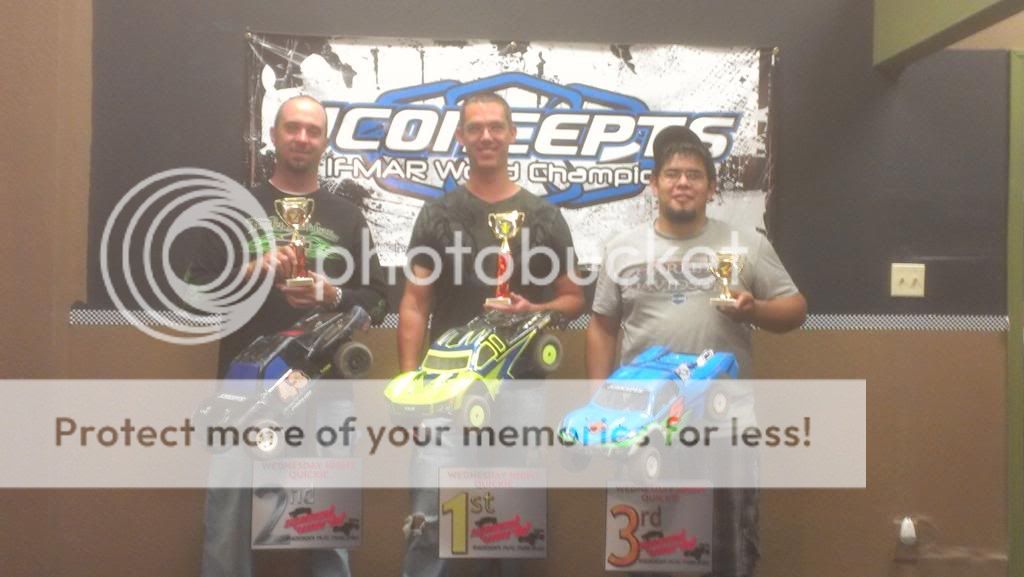 "WEDNESDAY NIGHT QUICKIE" RACE RESULTS/PODIUM PICS RACE2-2WDSHORTCOURSEEXPERTCLASS