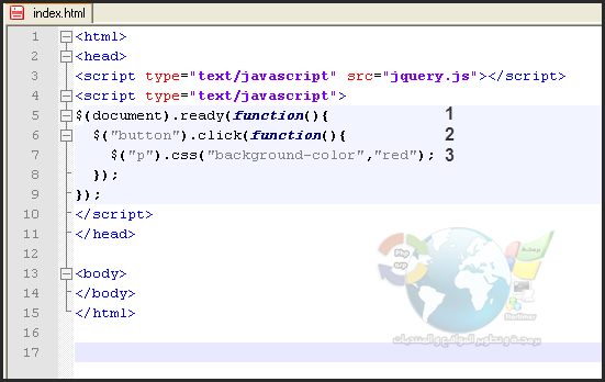  {×} دروس JQUERY {×} درس عمل حركة تلوين خلفية الكتابة بالضغط على زر {×} حصريا 10