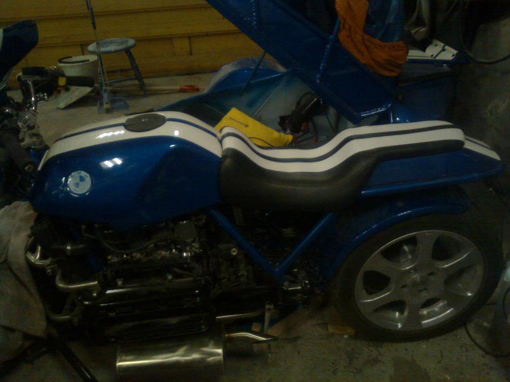 Building a BMW K100 with aluminium sidecar & single sided front suspension. Mobilbilde0974255B1255D_zps413e605f