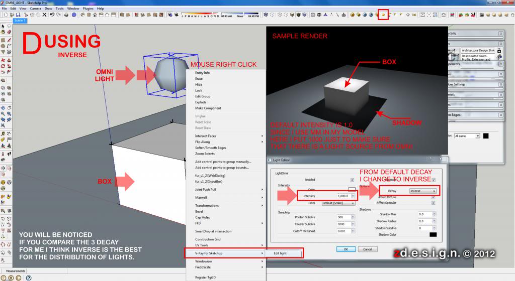 How to manage intensity and shadows using Omni Lights in Vray for Sketchup . . . TUTORIAL_OMNI_LIGHTS_4