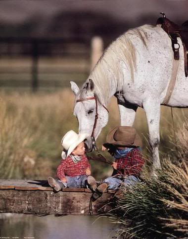 twins and their guardian angel Little-Cowboys-and-Horse--C10021642