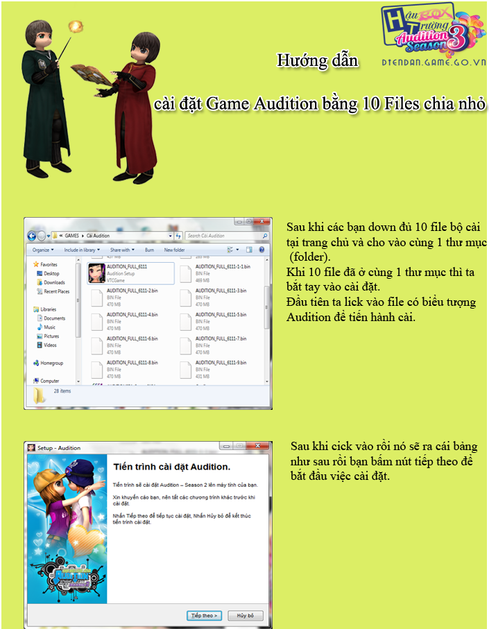 [Hướng Dẫn] Hướng dẫn cài đặt Audition (Bằng bộ cài đặt chia nhỏ 10 files- Update) GUIDE0201