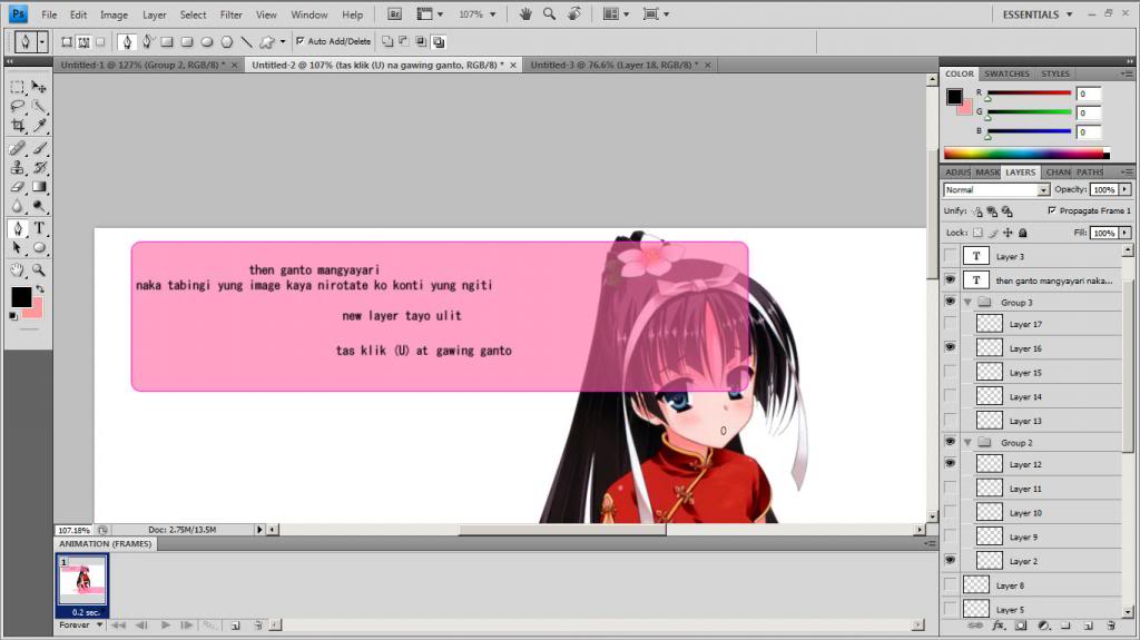 Make your anime character talk ^ _ ^ photoshop gif 11