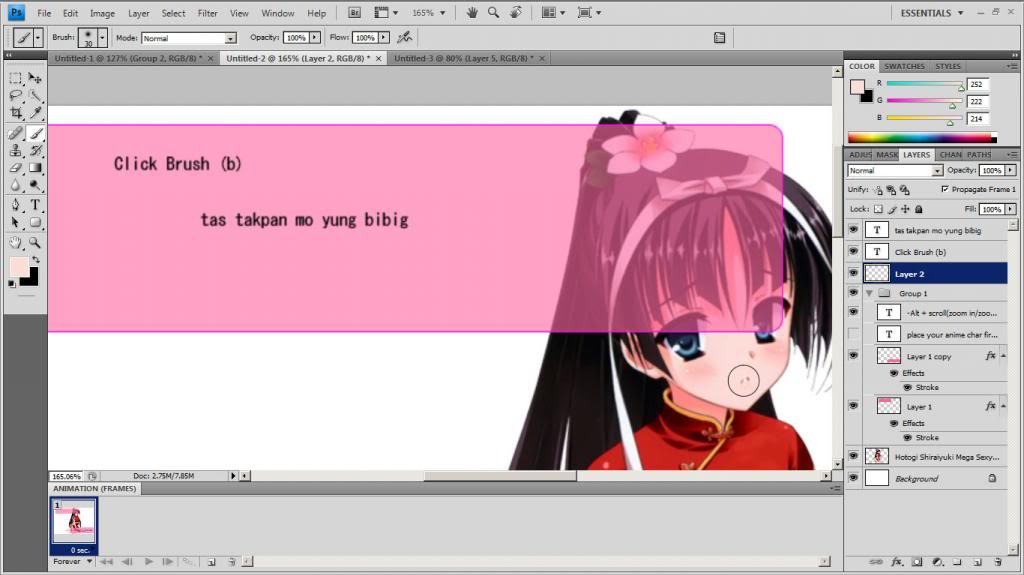 Make your anime character talk ^ _ ^ photoshop gif 4