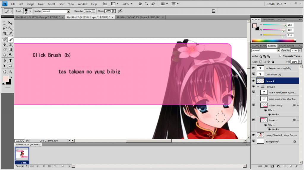 Make your anime character talk ^ _ ^ photoshop gif 5