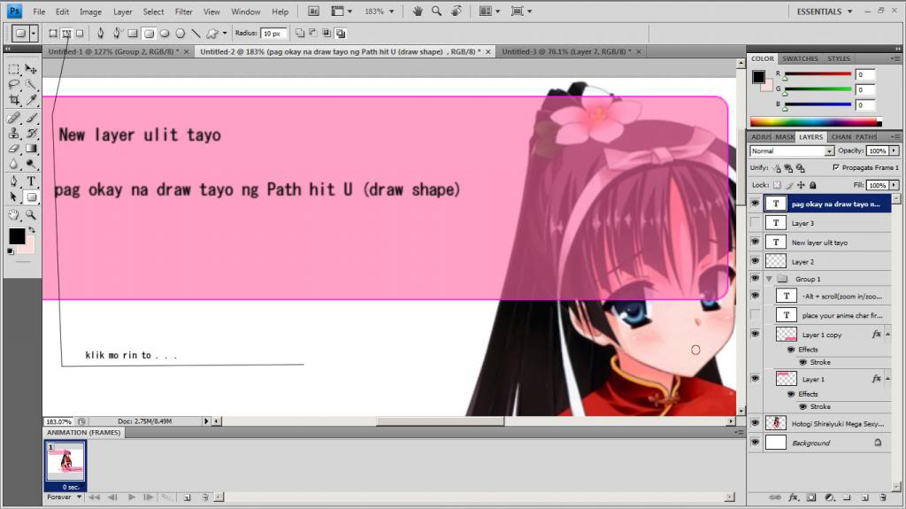 Make your anime character talk ^ _ ^ photoshop gif 6