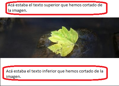 Cómo quitarle texto a una imagen. Sinttulolkl