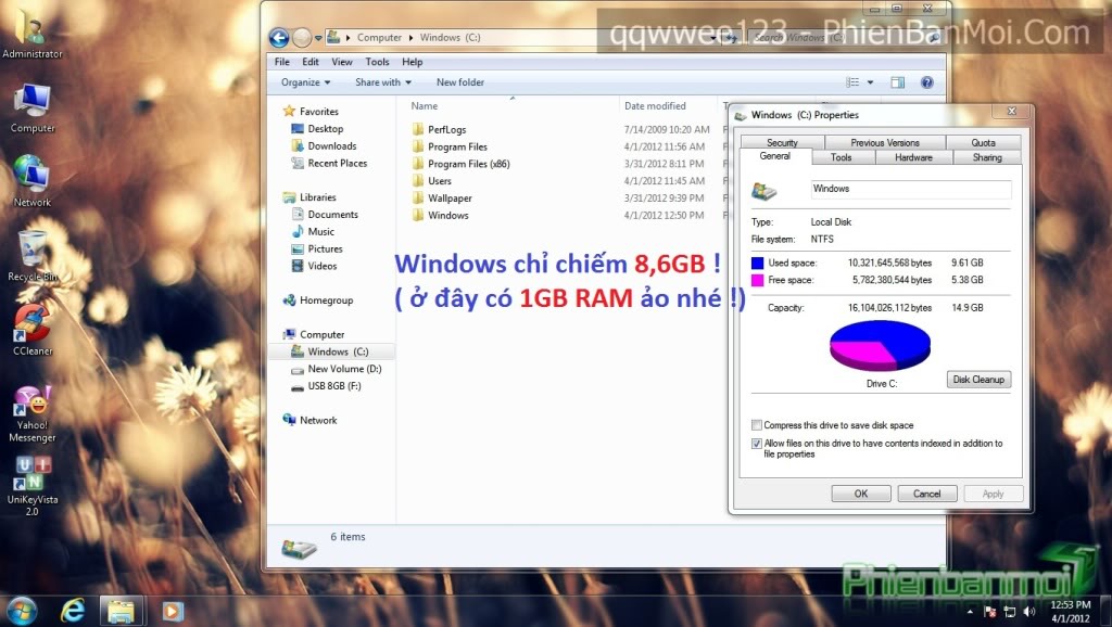 Win7 Ultimate SP1 (64-bit) - Soft Cần Thiết - Tinh chỉnh - 4,3GB - Full Update đầu tháng 4/2012  OC