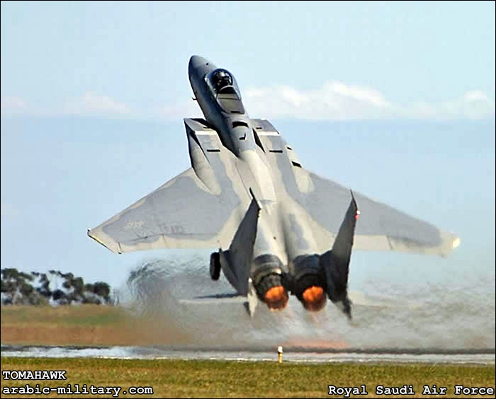 القوات الجوية الملكية السعودية F15 _ Royal Saudi Air Force F-15_eagle_short_takeoff_in_afterburner