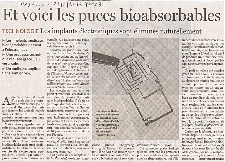 2012 : PUCES IMPLANTABLES, RFID, NANOTECHNOLOGIES, NEUROSCIENCES, N.B.I.C., TRANSHUMANISME  ET CYBERNETIQUE ! - Page 4 Pucesbioabsorbables