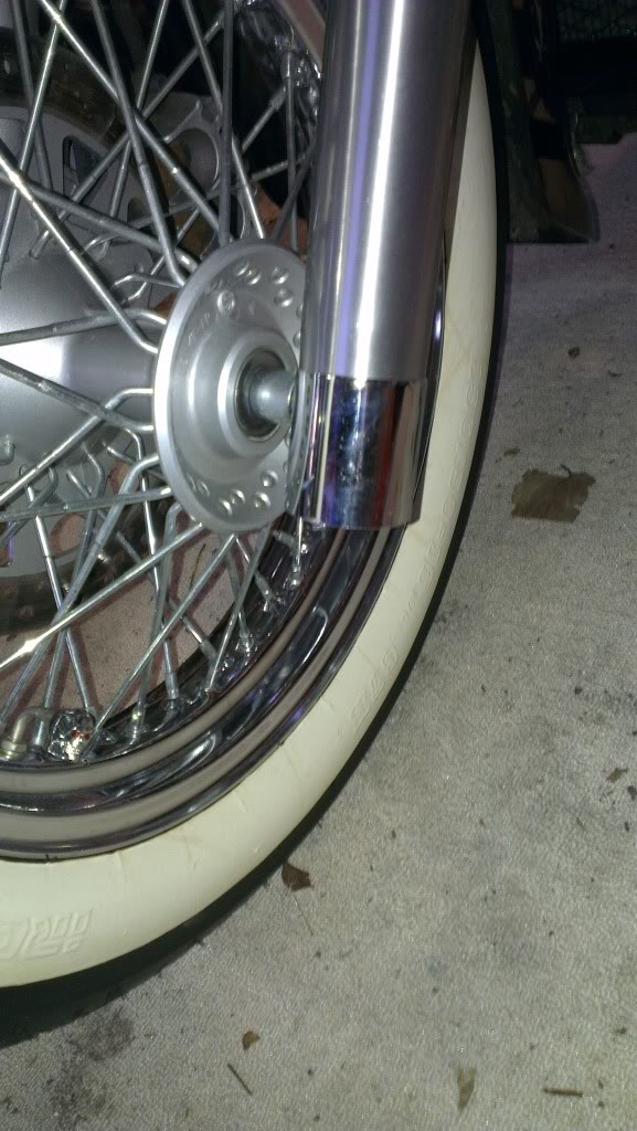 Chrome Fork End Cover Mod -  Suzuki C800 / C50 Fork