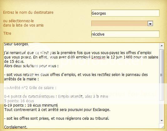 Georges - Esclavagisme (Accusé introuvable)- A classer sans suite : Procès absent IG et date des faits reprochés à plus de 3 mois. 6 décembre : en études par le procureur Lettrercidive