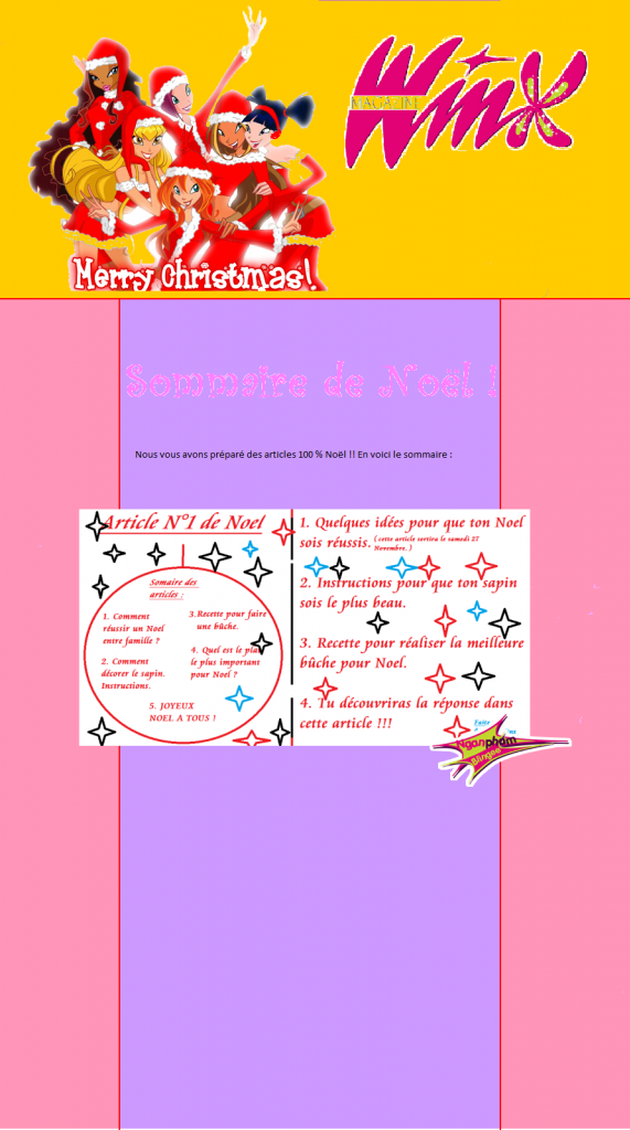 [N°2] Winx Forum Magazine SommairedeNoel_zpse603076e