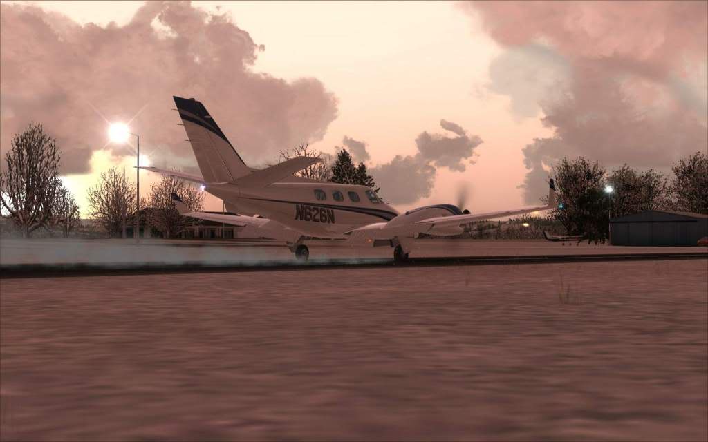 "FSX" College Place S95 - Spokane 70S num belo amanhecer -2011-nov-18-026