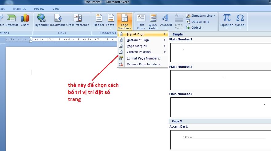 Hướng dẫn đánh số trang trong Microsoft word từ trang bất kỳ 2003 2007 2010 Untitled