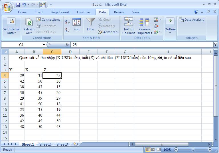 Hướng dẫn cách cài đặt và thực hiện hồi quy... trên Excel 2007 Ktlhd7