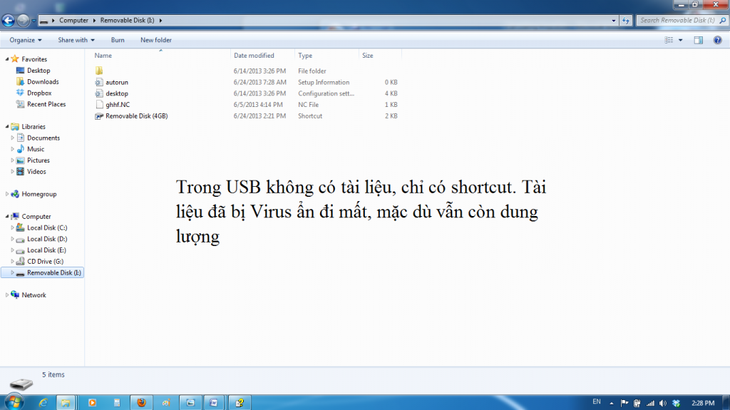 Virus làm mất tài liệu usb, usb chỉ có shortcut 2_zps3089ea46