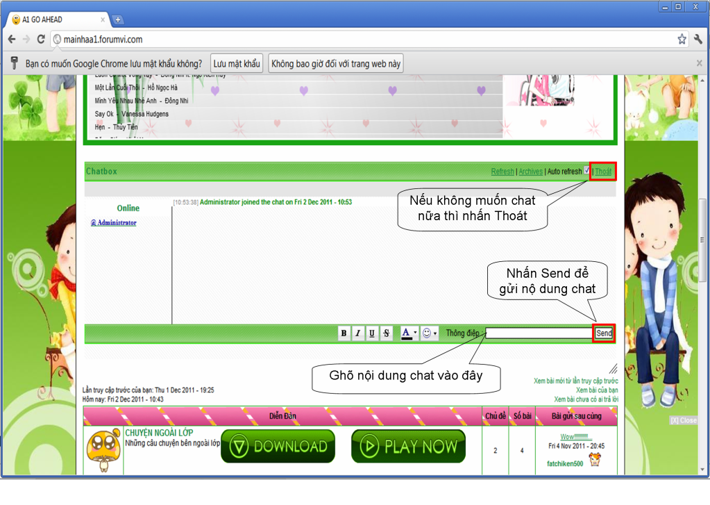 Mọi người vào xem: Cách chat online với thành viên khác trên forum Picture2