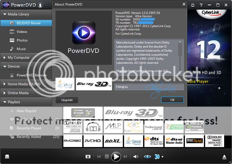 . حصرياا اخر إصدار من عملاق تشغيل المالتيميديا عالية الجودة CyberLink PowerDVD Ultra 12.0.1905.56 كامل مع التفعيل تحميل مباشر  Cyb1905