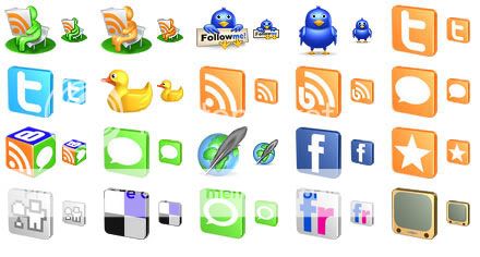 Bộ sưu tập biểu tượng 3D Free-3d-social-icons