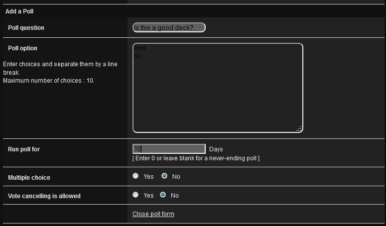 How to use: Dueling Network Forums (v. 1.1) Poll