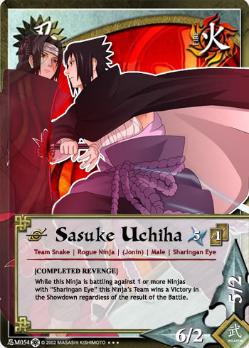 Shippuuden Sasuke beating itachi card M054